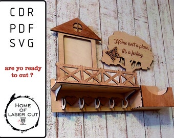 Key holder file, svg cdr dxf pdf, walet holder, photo frame. 3mm & 4mm file