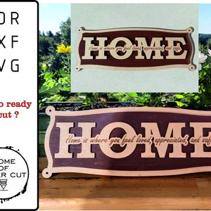 Home is where  you feel loved. Door hanger.