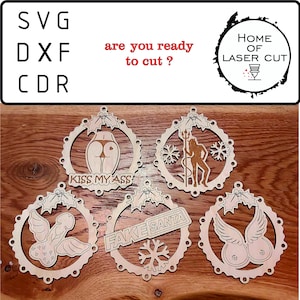 Christmas tree decorations. svg. dxf. cdr. pdf. Christmas tree decorations for adults. Christmas earrings svg, snowflakes.