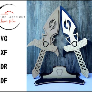 Plik, nóż drewniany, broń, cdr/dxf/pdf/svg do cięcia laserowego 3 mm, 4 mm Dziecięcy nóż drewniany - Zabawka - Plik wektorowy