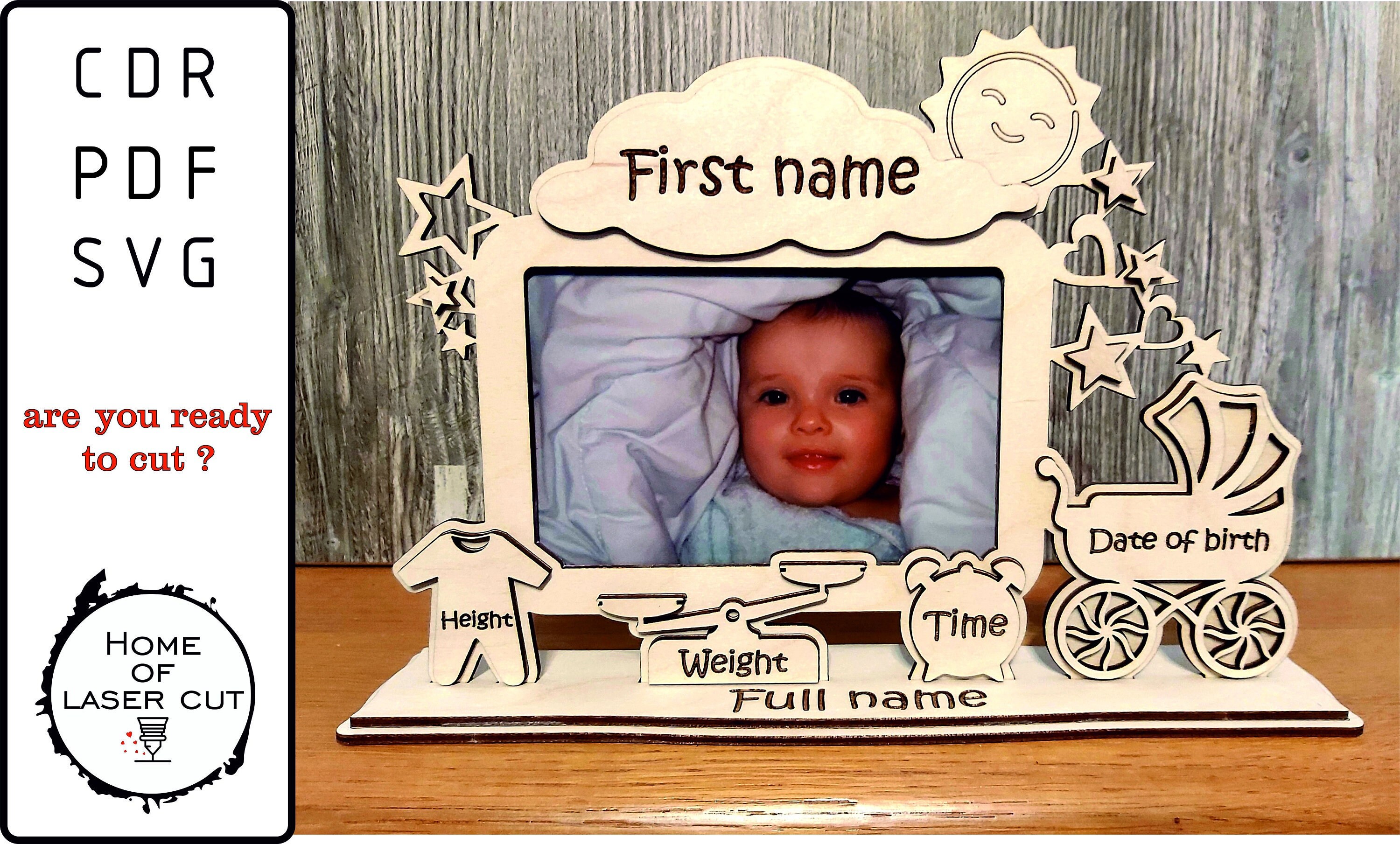 Child Metrica Photo Frame Laser Cut Files (digital Pattern) - Etsy