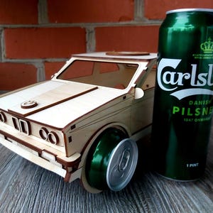 Porte-bière, puzzle 3D BMW, modèle réduit de voiture, fichier laser (svg, dxf, cdr, pdf) pour matériaux de 3 mm image 14