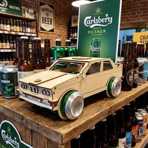 Porte-bière, puzzle 3D BMW, modèle réduit de voiture, fichier laser (svg, dxf, cdr, pdf) pour matériaux de 3 mm image 11