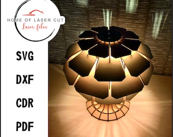 Desk lamp, sleeping room night lamp, 3mm file, svg dxf cdr pdf,
