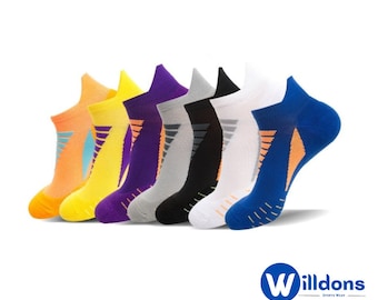 Willdons Unisex ankle socks low cut non-slip, Running Socks, Cycling Socks, One size fits all