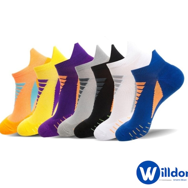 Willdons Unisex ankle socks low cut non-slip, Running Socks, Cycling Socks, One size fits all