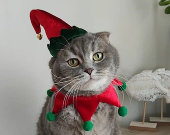 Elf Christmas Costume for Cats and Small Dogs: Pet Holiday Outfit