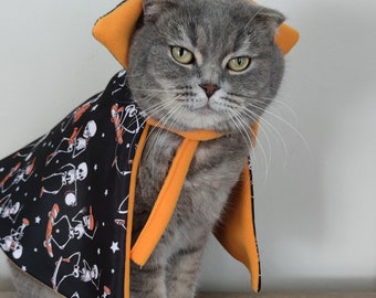 Halloween costume for cats, costume for cats, pet cloak,  gift for cats,  pet accessories, halloween cape for pets, cat lover gift