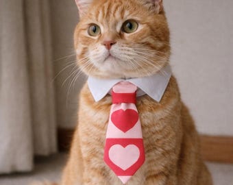 Heart Cat Necktie: Valentine's Day Costume, Adjustable Collar