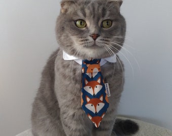 Fox Necktie for Cats Cat Bow Tie Cat Collar Cat Costume Cat Neckwear With White Shirt Collar Cat Accessories Cat Tuxedo Cat Cloth Etsy