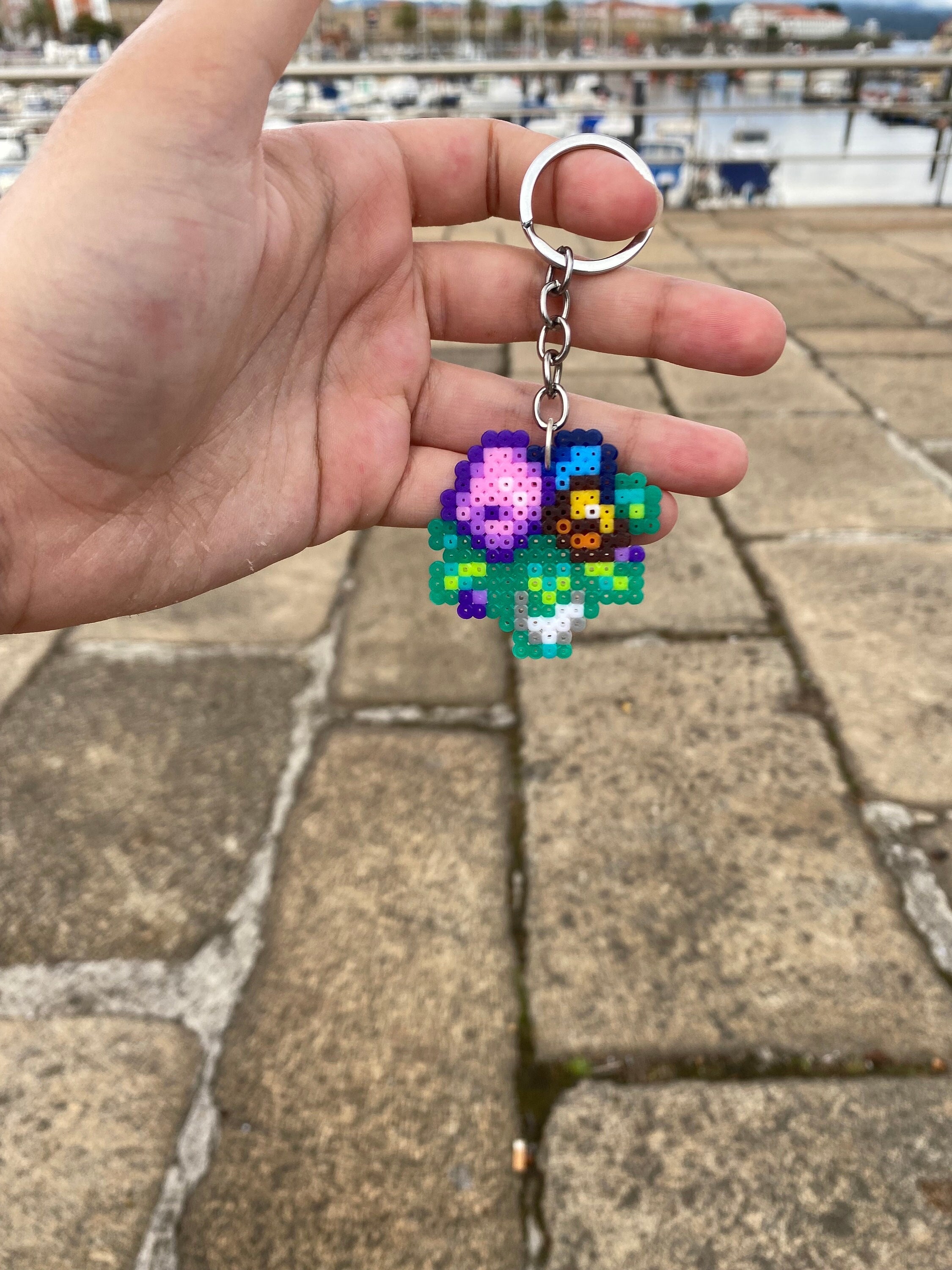 Stardew Valley Flower Bouquet Keychain, Handmade Hama Beads Keychain, Stardew Valley Keychain Etsy