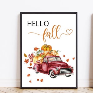 Fall truck sublimation desing Fall truck digital file Watercolor sublimation design Fall truck png Fall sublimation graphic Fall clip art