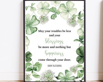 Irish blessing prints Shamrock print St. Patrick day prints Irish printable Irish home decor St. Patrick printable wall art Farmhouse decor