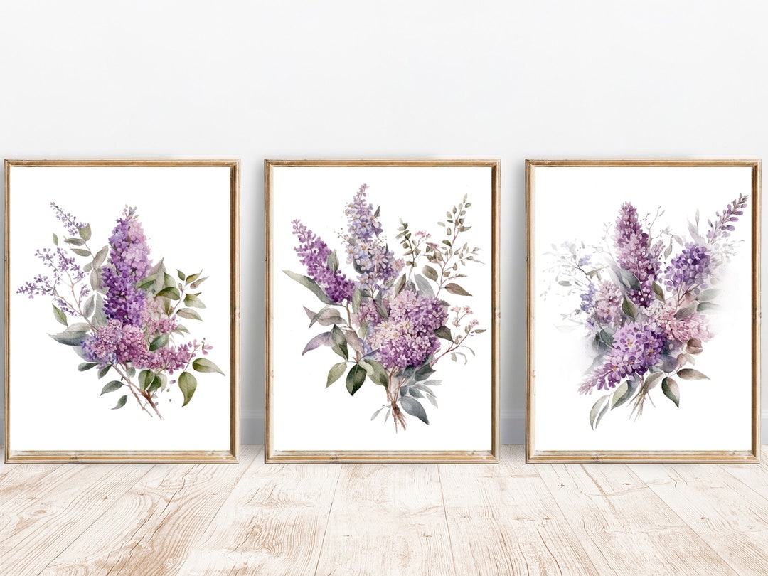 Lilac Flowers Prints Purple Flowers Printable Download Farmhouse Decor ...
