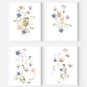 Wildflower print Botanical printable artwork Watercolor flower Meadow flowers printable art Home decor gift idea Farmhouse decor Sign poster