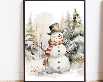 Christmas prints Winter prints download Winter wall art Rustic holiday decor Vintage Winter decor Home decor Christmas printable Snow scene