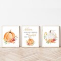 Fall prints set of 3 Fall decor download Fall printables Watercolor pumpkin Digital downloadable print Printable wall art Fall pumpkin decor