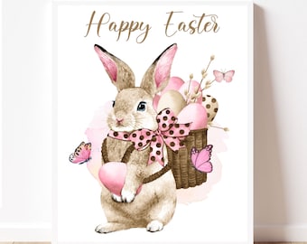 Happy Easter sublimation design Easter bunny clipart Easter bunny png image Easter print file Sublimation designs downloads Easter bunny png