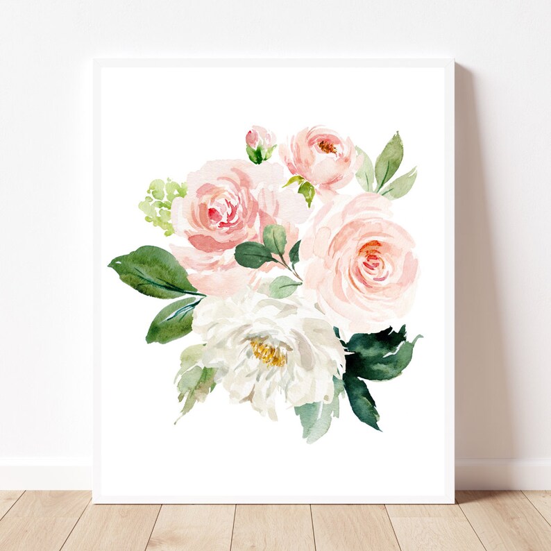 Pink Peonies Printable Wall Art Blush Floral Print Pink Floral - Etsy