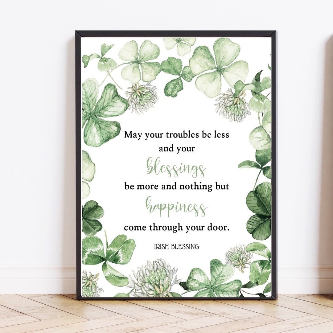 Irish Blessing Prints Shamrock Print St. Patrick Day Prints Irish ...