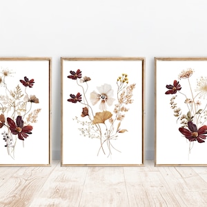 Herbstdruck Herbst-Wanddekor Herbstdruck druckbare Wandkunst Wildblumendruck Landhaus Bauernhaus Drucke Herbstblumen Malerei Herbstwandkunst Vintage