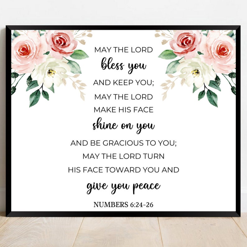 May the Lord Bless You and Keep You Nursery Numbers 6:24-26 Bible Verse ...