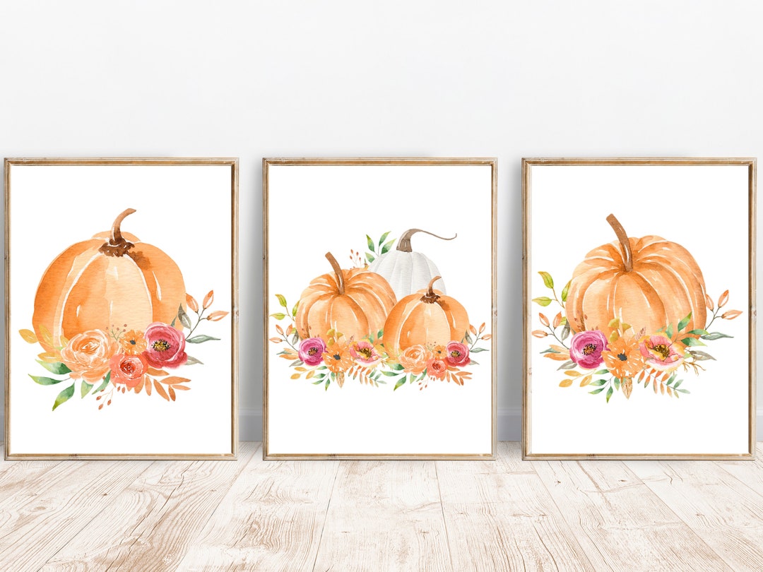 Fall Printable Wall Art Fall Prints Set of 3 Watercolor Fall Digital ...