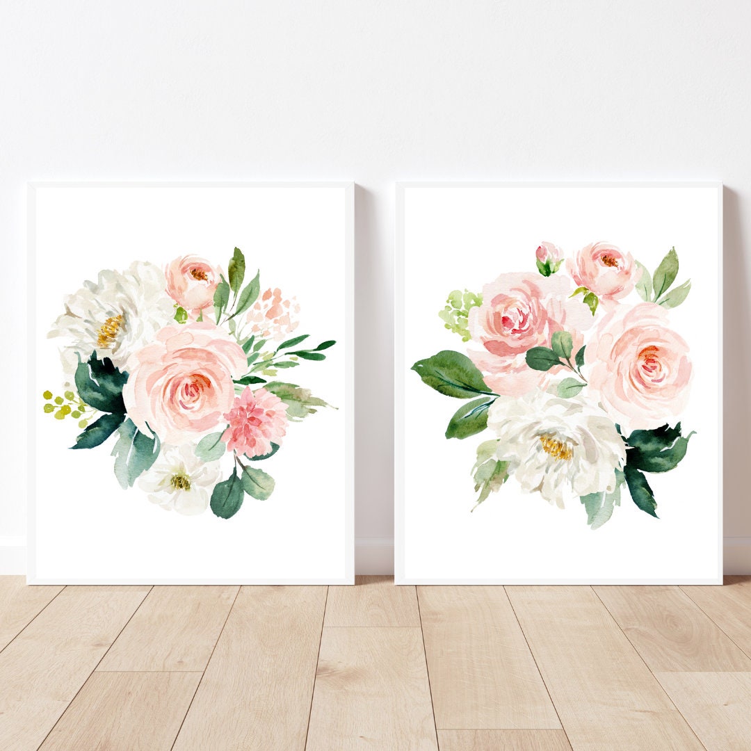 Pink Peonies Printable Wall Art Blush Floral Print Pink Floral Print ...