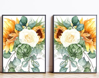 Summer print Summer printable wall art Sunflower prints Sunflower wall art Summer art print Summer artwork Summer home decor Watercolor sign