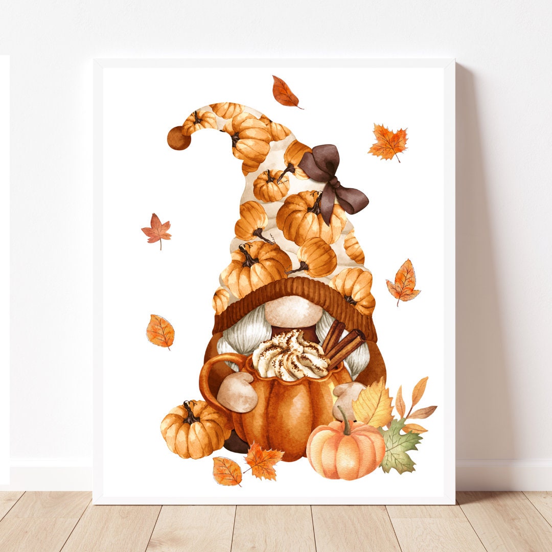 Fall Sublimation Desing Png Fall Gnome Png File Fall Clipart Pumpkin ...