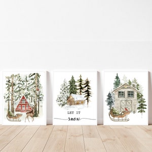 Winter Wonderland print Winter art print Winter prints decor Vintage winter decor Snowy wall art Holiday decor Winter forest printableposter