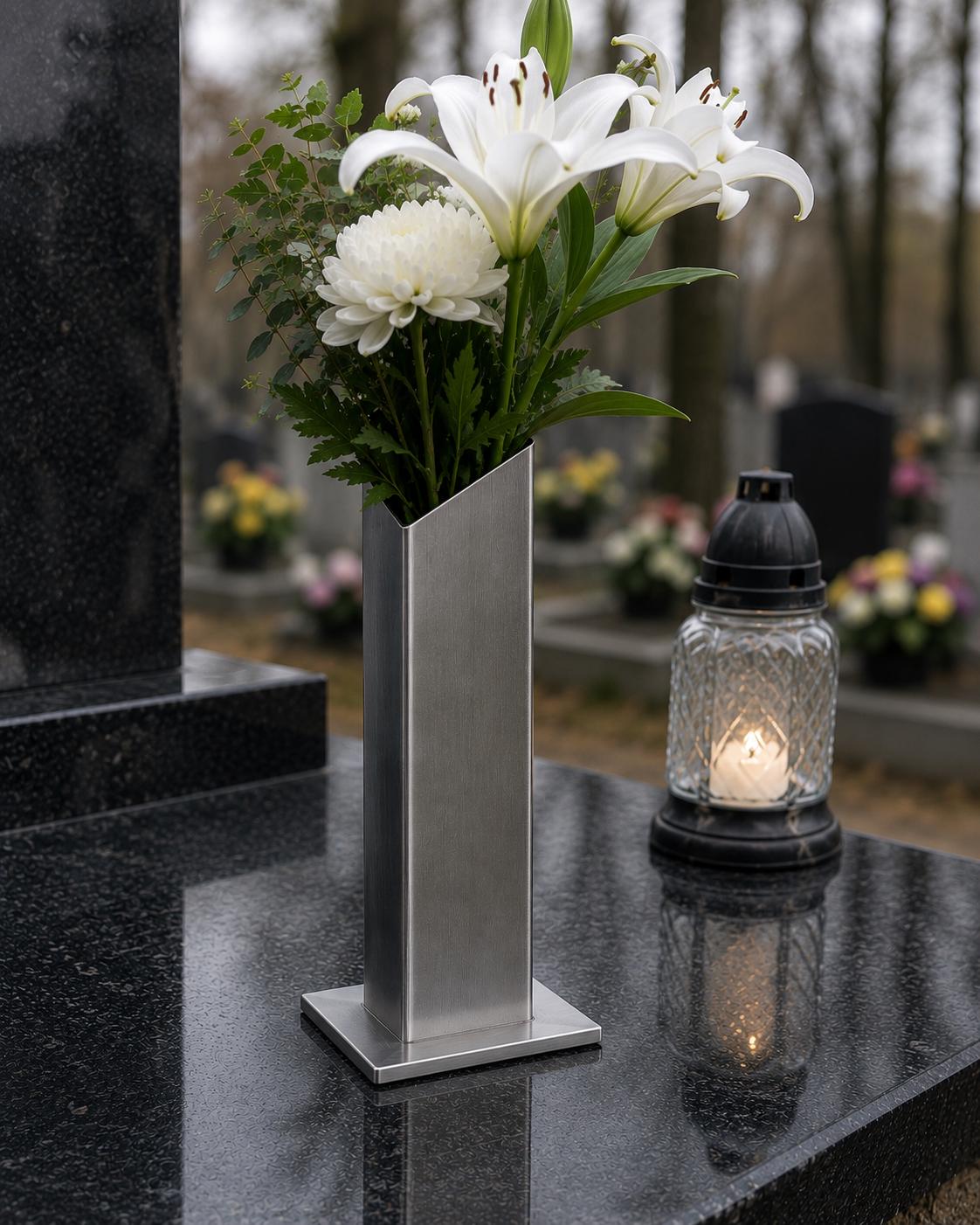 Metal Grave Vases