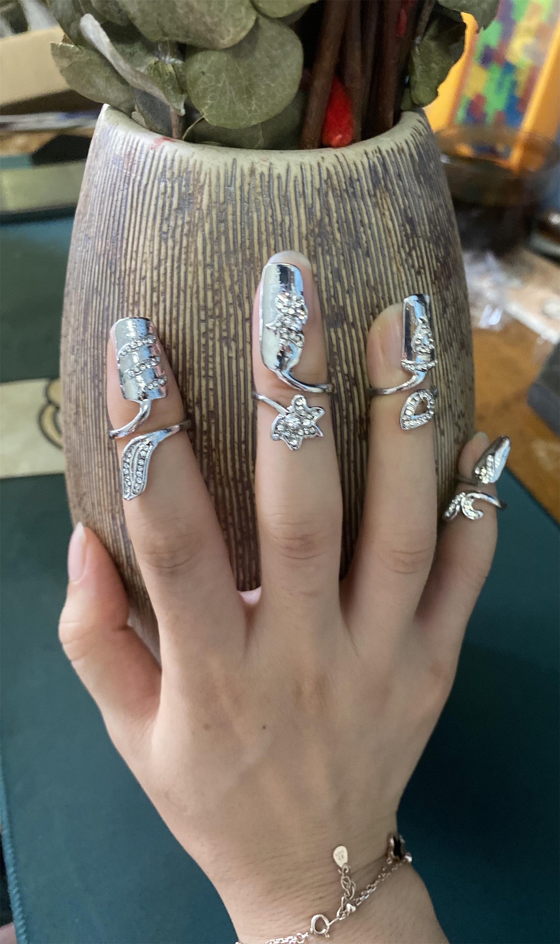 Trendy 2021 and Unique Finger Nail Covers Ring Nail Art Nail Etsy