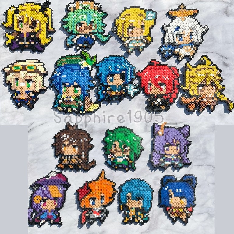 Genshin Impact Chibi Perler Beadsmonstadt and Liyue 67 1/2 Etsy UK