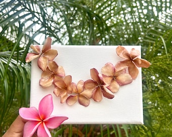 Adorno de pared de resina con guirnaldas de plumeria / Decoración floral para el hogar