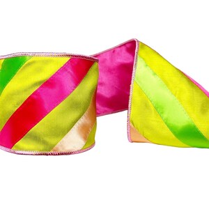 Cinta verde de doble cara con alambre, rayas satinadas, exclusiva de Sweet Candy, 4" x 5"