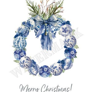 Chinoiserie-kerstkaarten | Set van 25 afdrukbare kaarten | Ingewikkelde blauw-witte chinoiseriegroeten | Digitale kaarten