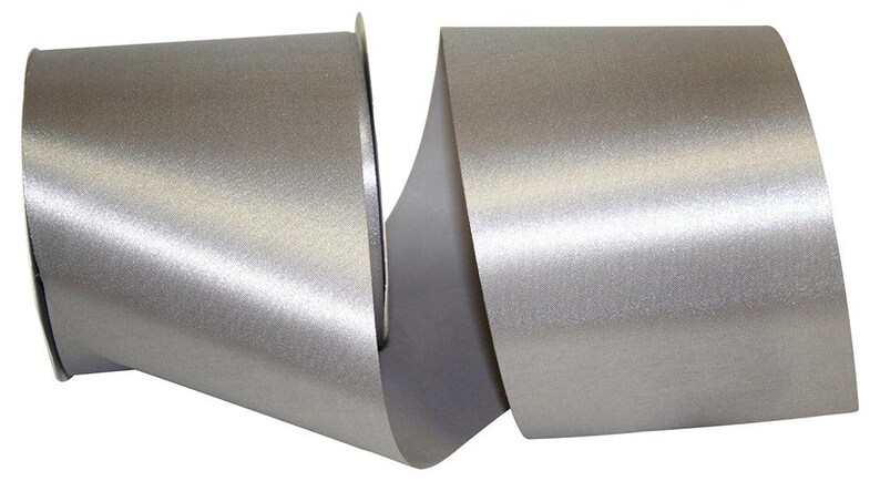 Silver 4 Inch Satin Cooler Ribbon for Wreaths & Bows - Etsy
