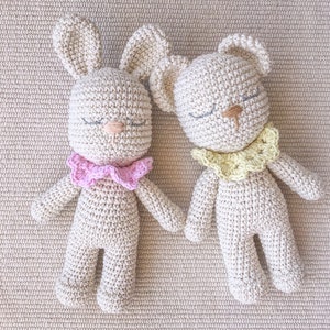 Bear attachment doll, crochet doll, handmade doll, crochet teddy bear, stuffed bear, bunny, companion doll, therapy doll