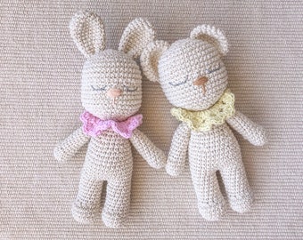 Muñeco de apego oso, muñeco de crochet, muñeco artesanal, osito crochet, peluche osito, conejito, muñeco de compañía, muñeco de terapia