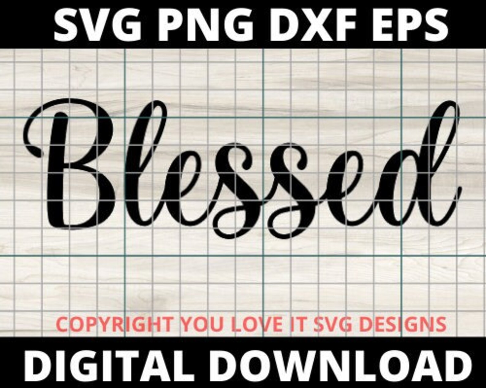 Svg Blessed Blessed Cursive Svg Blessed Cursive Word - Etsy