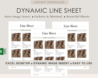 Line Sheet for Wholesale, Price List Template, Automated Catalog, Seller Shop, Product Sales Sheet, Excel Line Sheet Catalogue