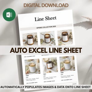 Minimalist Line Sheet Template: Automated Excel Catalog (Instant Download)