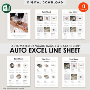 Automated Excel Line Sheet Template: Wholesale Retail Catalog (Digital Download)