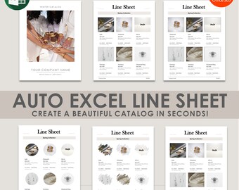Auto Line Sheet - Wholesale Line Sheet - Automated Excel Workbook - Retail Line Sheet Instant Download