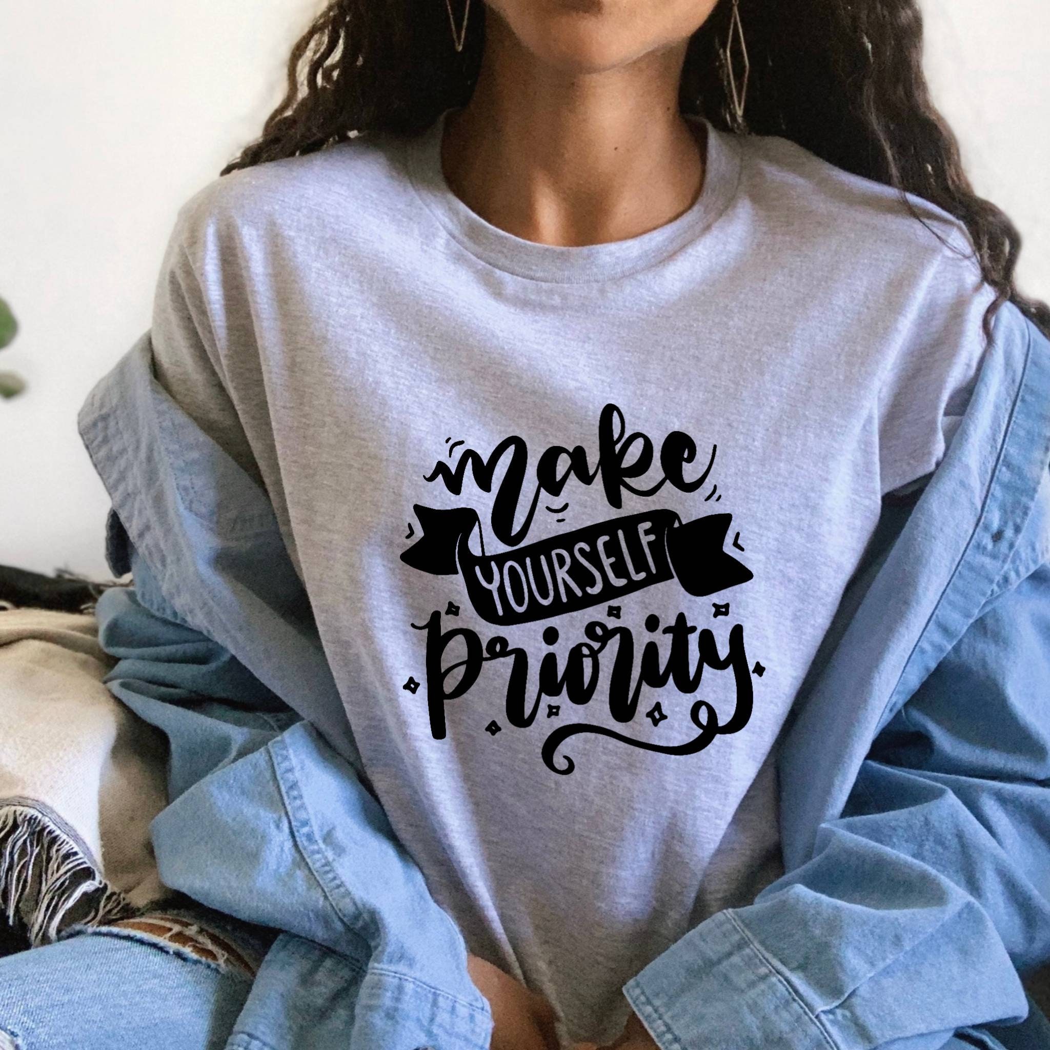 Make yourself a priority shirt positivity tee etsy uk