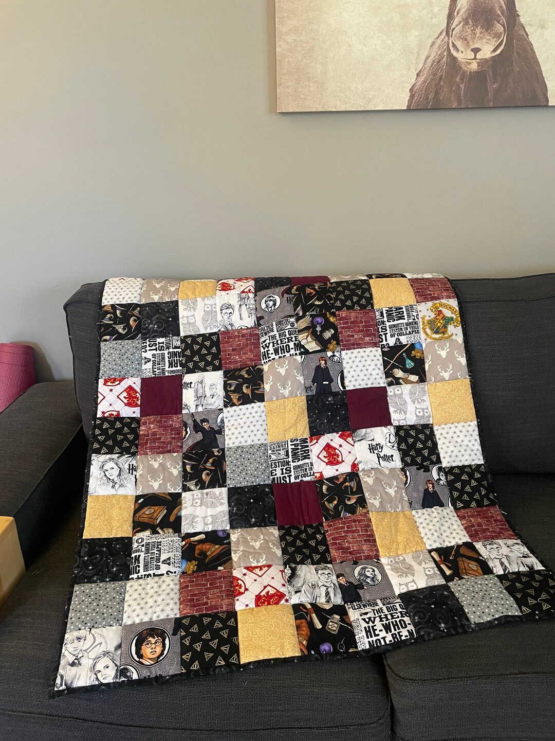 Harry Potter Flannel Backed Quilt Etsy