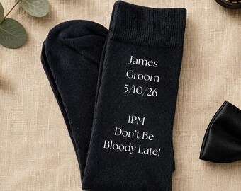 Personalised Groomsmen Socks | Custom Wedding Party Gift (UK Sizes 7-11)