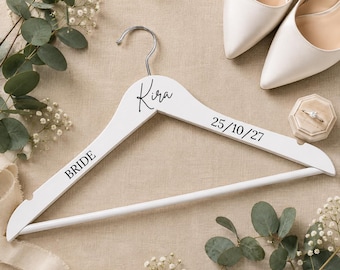Personalised Wedding Hanger, Bridesmaid Dress Hanger, Bridal Party Gift, Flower Girl, Maid of Honour Keepsake