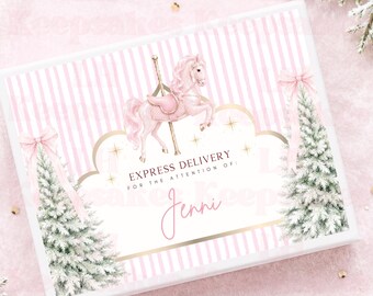 Personalised Christmas Eve Box, Carousel Horse Christmas Gift, Santa Nice List, Magical Christmas Keepsake, Kids Christmas Gift